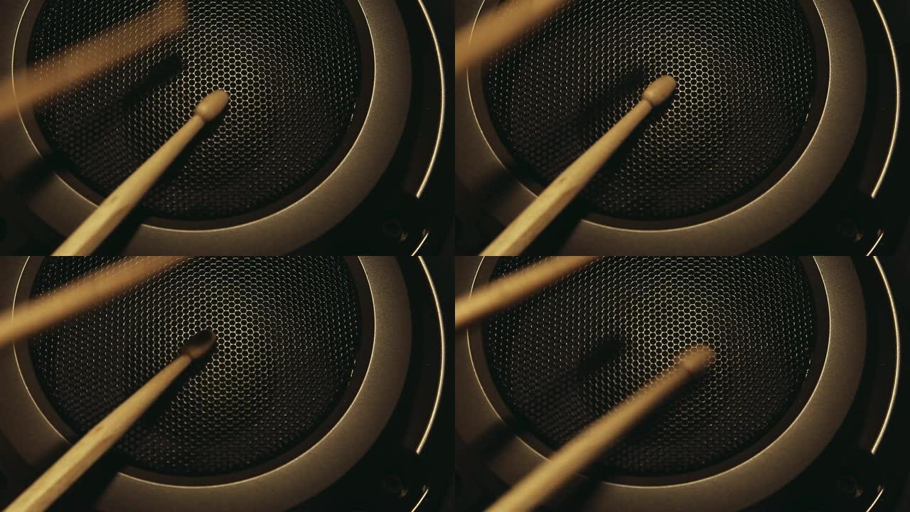 音乐木制两个鼓槌高清镜头