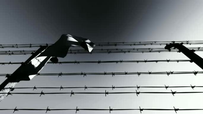 监狱的铁丝网围栏