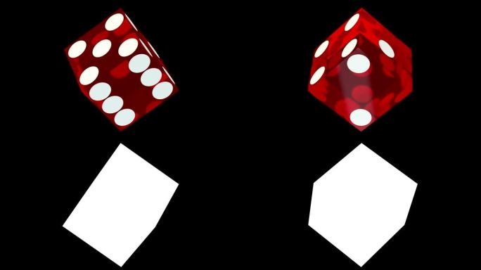 红色赌场骰子旋转环与luma哑光。