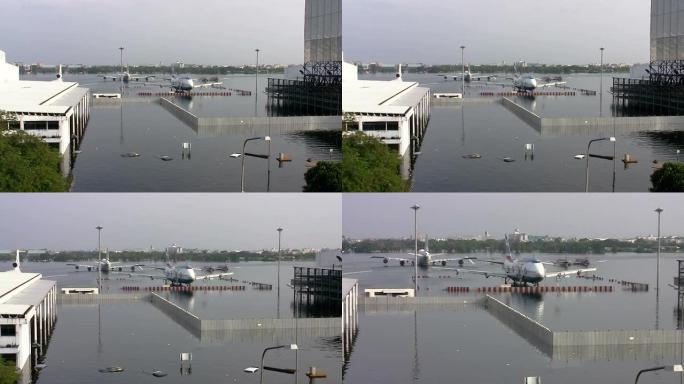 被洪水淹没的机场