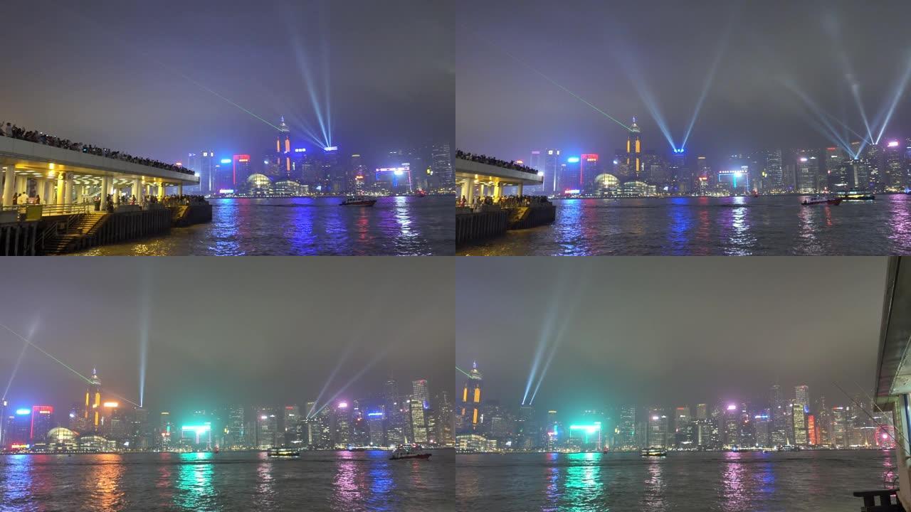 尖沙咀海港城一侧的灯光交响乐景观
