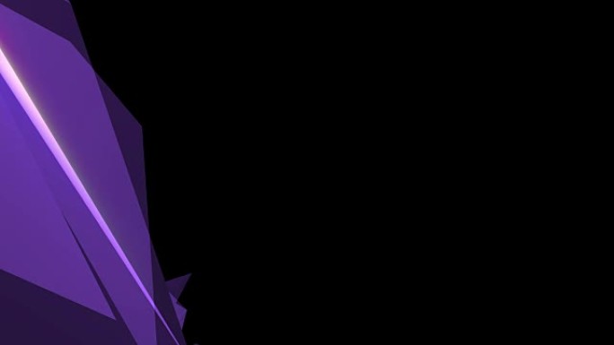 紫色半透明多边形尖刺在黑色背景上相互交织。