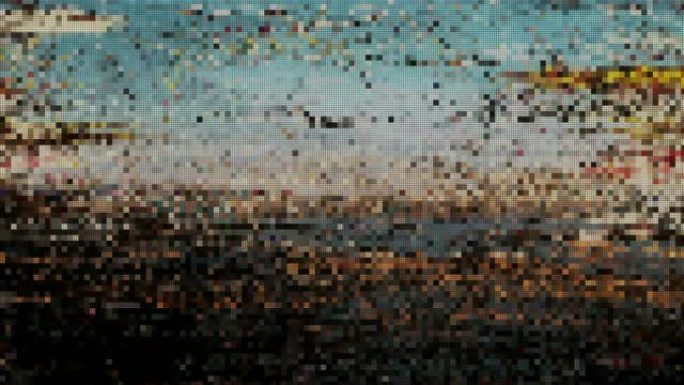 独特设计抽象数字动画像素噪声毛刺错误视频损坏