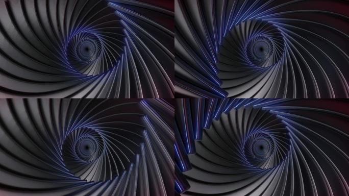 圆形螺旋楼梯，循环3D动画