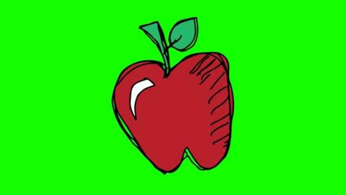 儿童画以苹果为主题的绿色背景