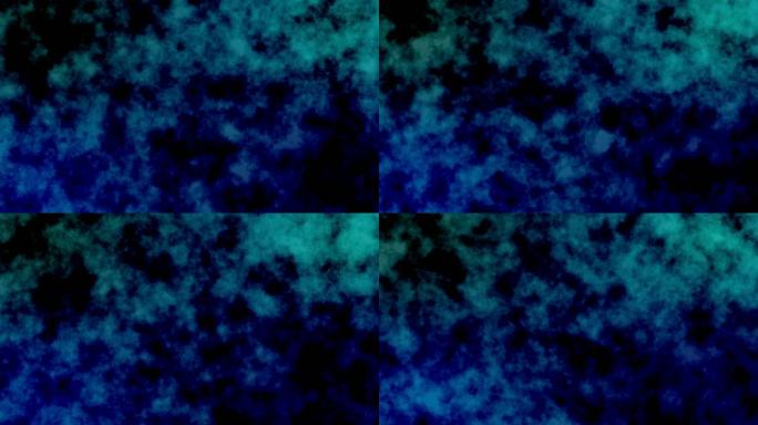 深蓝色的海洋在空气中移动特定的云尘与分形粒子抽象背景4k运动图形素材