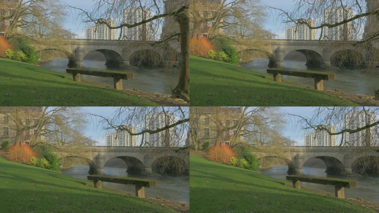 法国诺曼底阿伦森公园萨尔河上的安息之地4K 2160p UHD镜头-下诺曼底法国阿伦森镇美丽的河流放