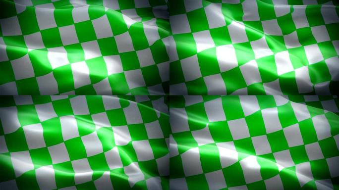 赛车方格挥舞的旗帜。国家3d NASCAR旗帜挥舞。完成标志方格无缝循环动画。NASCAR标志高清分