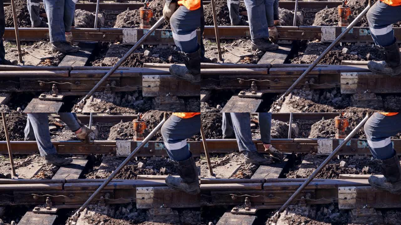 工人勤修铁路