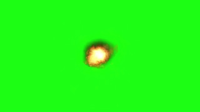 绿屏阿尔法背景运动逼真的火弹特殊效果。