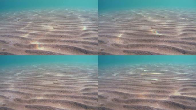 水下，海底沙底的阳光