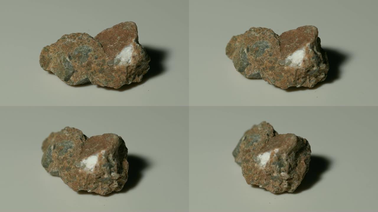 角砾岩矿物样品旋转白色背景