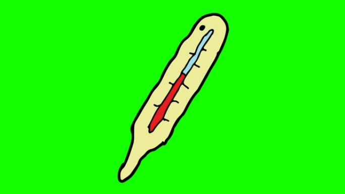 儿童画以温度计为主题的绿色背景