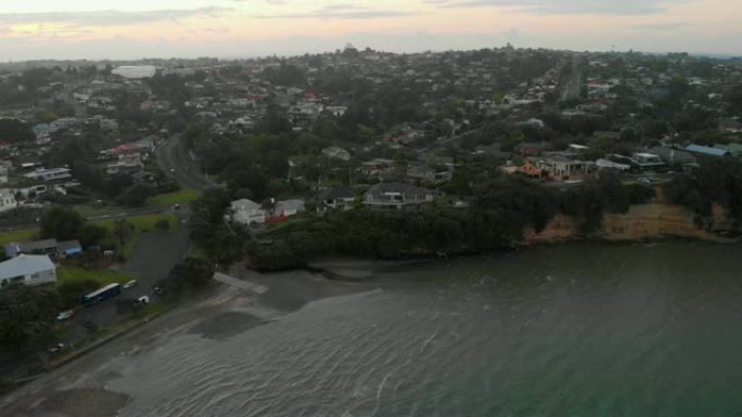 新西兰Howick海滩的鸟瞰图