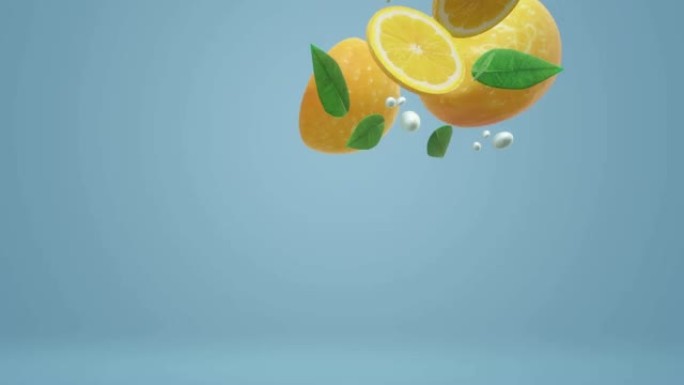 蓝色的3d柠檬对象，用于食物素材。
