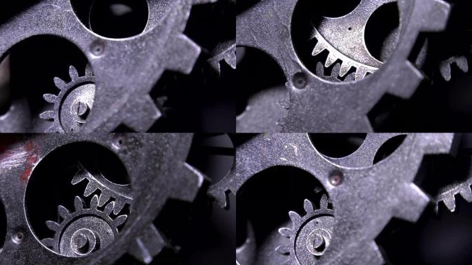抽象垃圾脏生锈时钟齿轮工业和商业概念