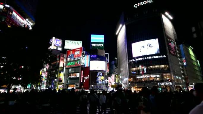 日本东京涩谷十字路口著名地标视频