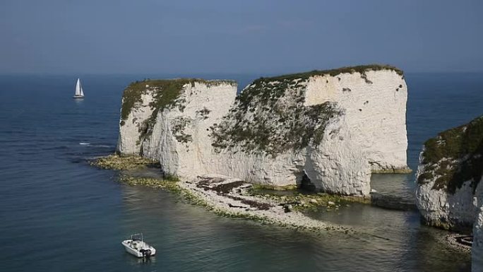 侏罗纪海岸英国多塞特郡英国老哈里岩石粉笔地层