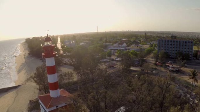 莫桑比克非洲的海滩灯塔