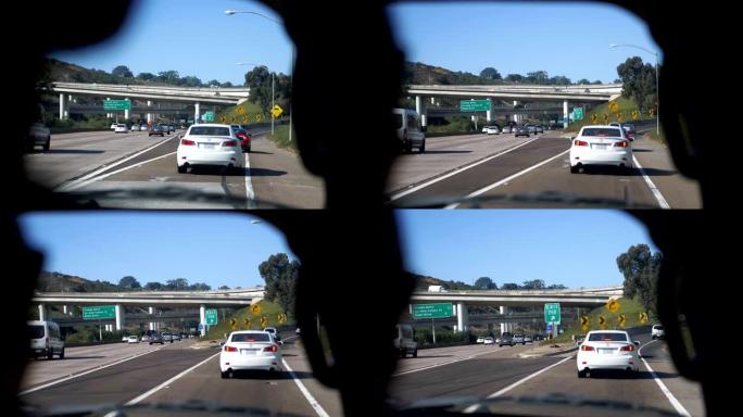 加州高速公路的乘客视点慢动作180fps