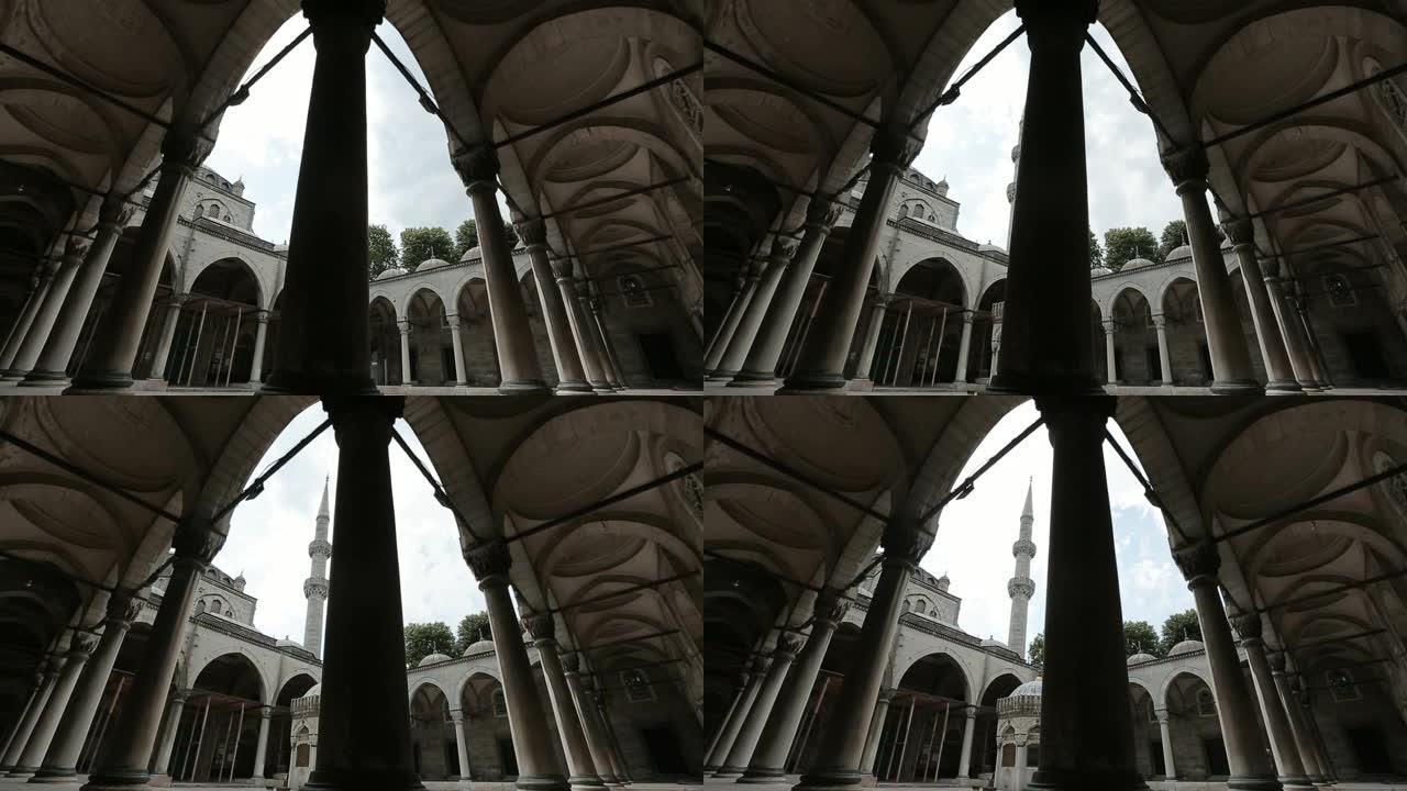 伊斯坦布尔奥斯曼瓦里德苏丹清真寺庭院延时