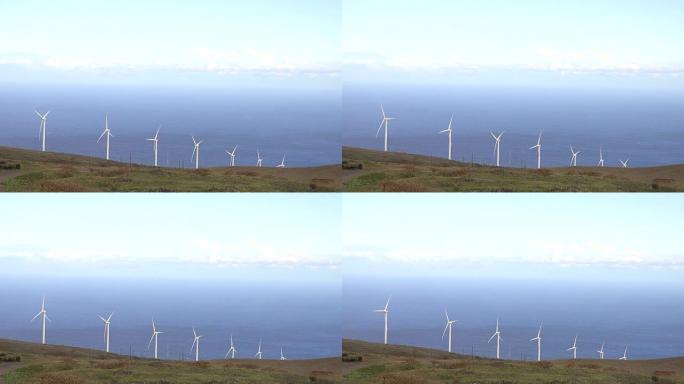 茂宜岛可再生能源风力涡轮机