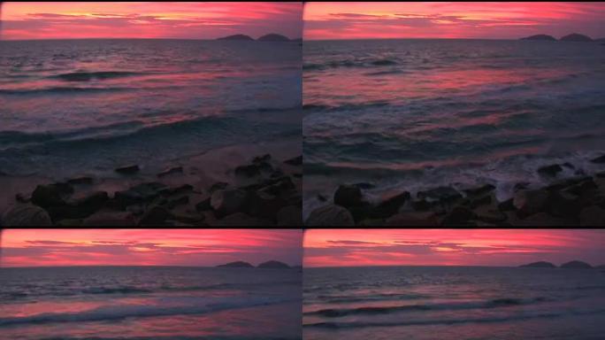 海洋日落，时间流逝。墨西哥马萨特兰