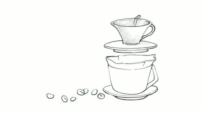 越南咖啡滴头视频剪辑手绘