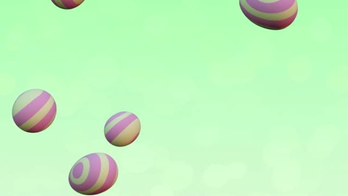 复活节彩蛋掉下来了。复活节快乐3d动画，4K