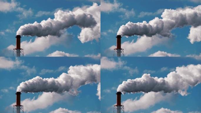 工业烟囱冒烟，空气污染问题