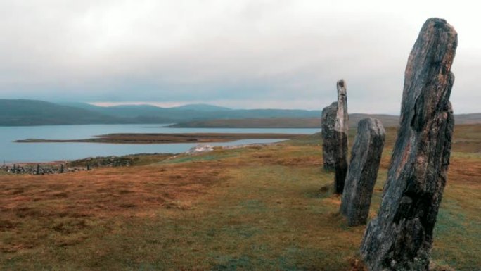 苏格兰外赫布里底群岛刘易斯岛卡拉尼什石头