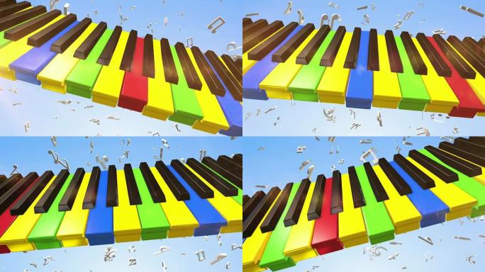 缓慢移动的彩色钢琴