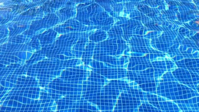 游泳池的波浪反射。模式概念。