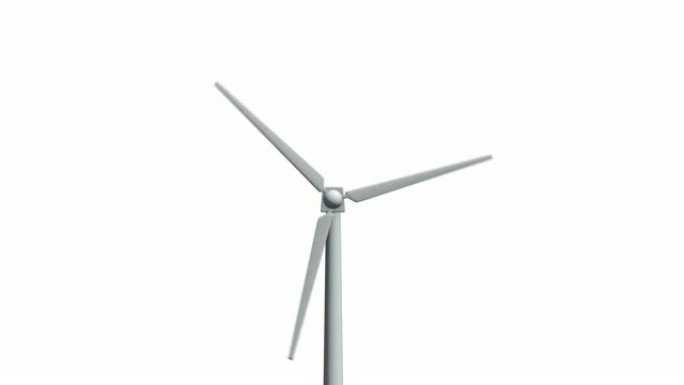 风力发电机旋转的无缝循环动画。