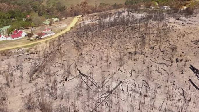 火灾损坏的鸟瞰图
