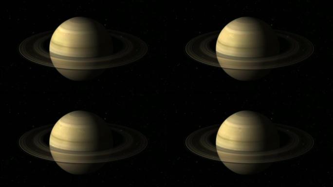 旋转行星土星-中心-中等