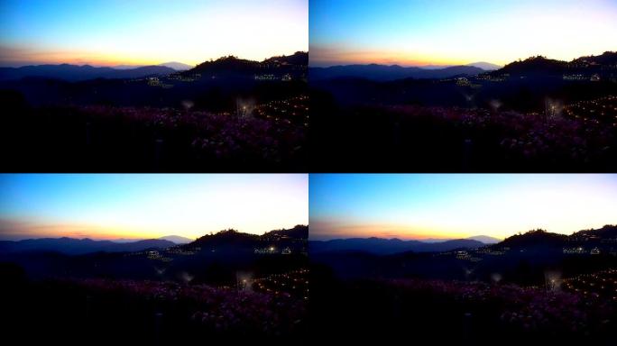 泰国日出山的鸟瞰图。