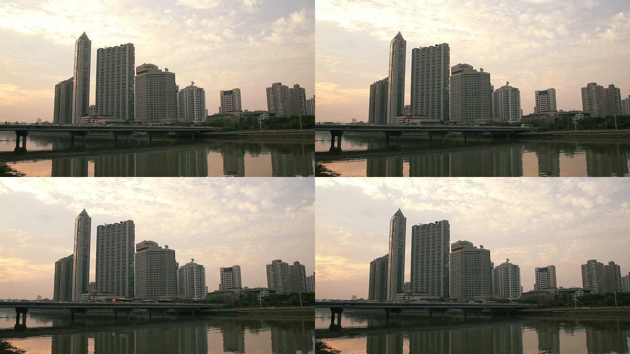 日落时的广州珠江景象