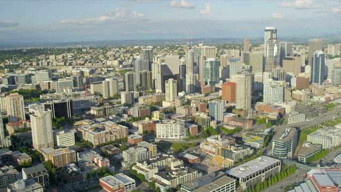 空中城市景观西雅图金融中心派克广场鱼市场