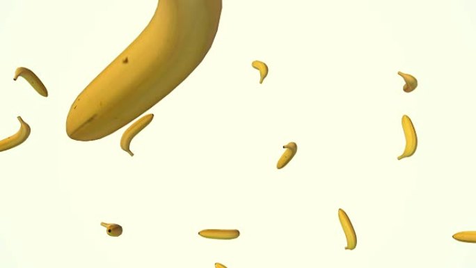 白色背景上掉落的香蕉