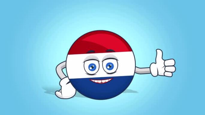 卡通图标旗荷兰荷兰喜欢带有阿尔法哑光的面部动画