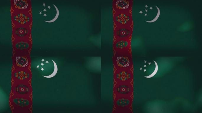 土库曼斯坦国旗飘扬