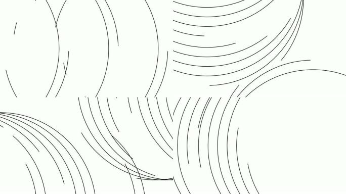 抽象线螺旋照明移动黑色白色背景无缝循环动画4K与复制空间