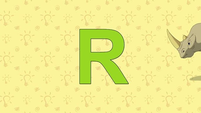 Rhino. English ZOO字母表-字母R