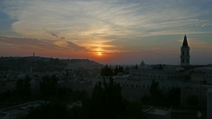 耶路撒冷的日出时间流逝