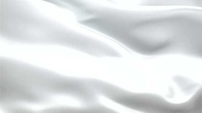 风中飘扬的白旗视频动画。现实的毛绒旗背景。白色旗帜循环特写1080p全高清1920X1080镜头。白