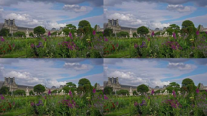 法国、巴黎、杜乐丽花园和卢浮宫。