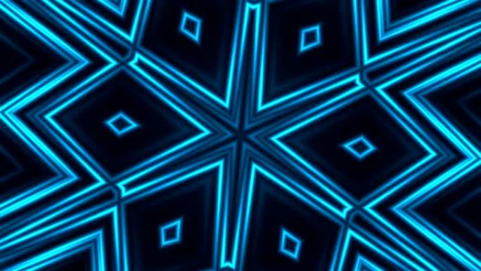 抽象蓝色分形灯，3d渲染背景，计算机生成背景