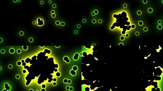 抽象粘黑粒子 -- 环黄