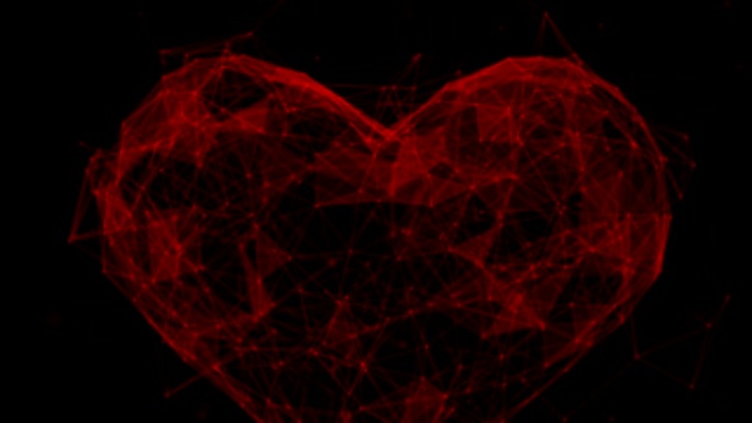 红心变焦。未来派爱情和情人节动画4k视频。